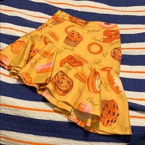Asymmetrical pastry themed skirt